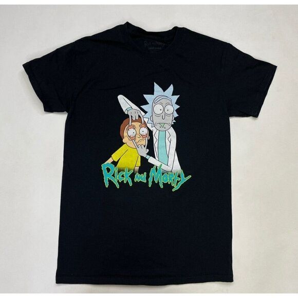 Rick and Morty Graphic T-shirt Men Small Black Short Sleeve - Picture 1 of 5